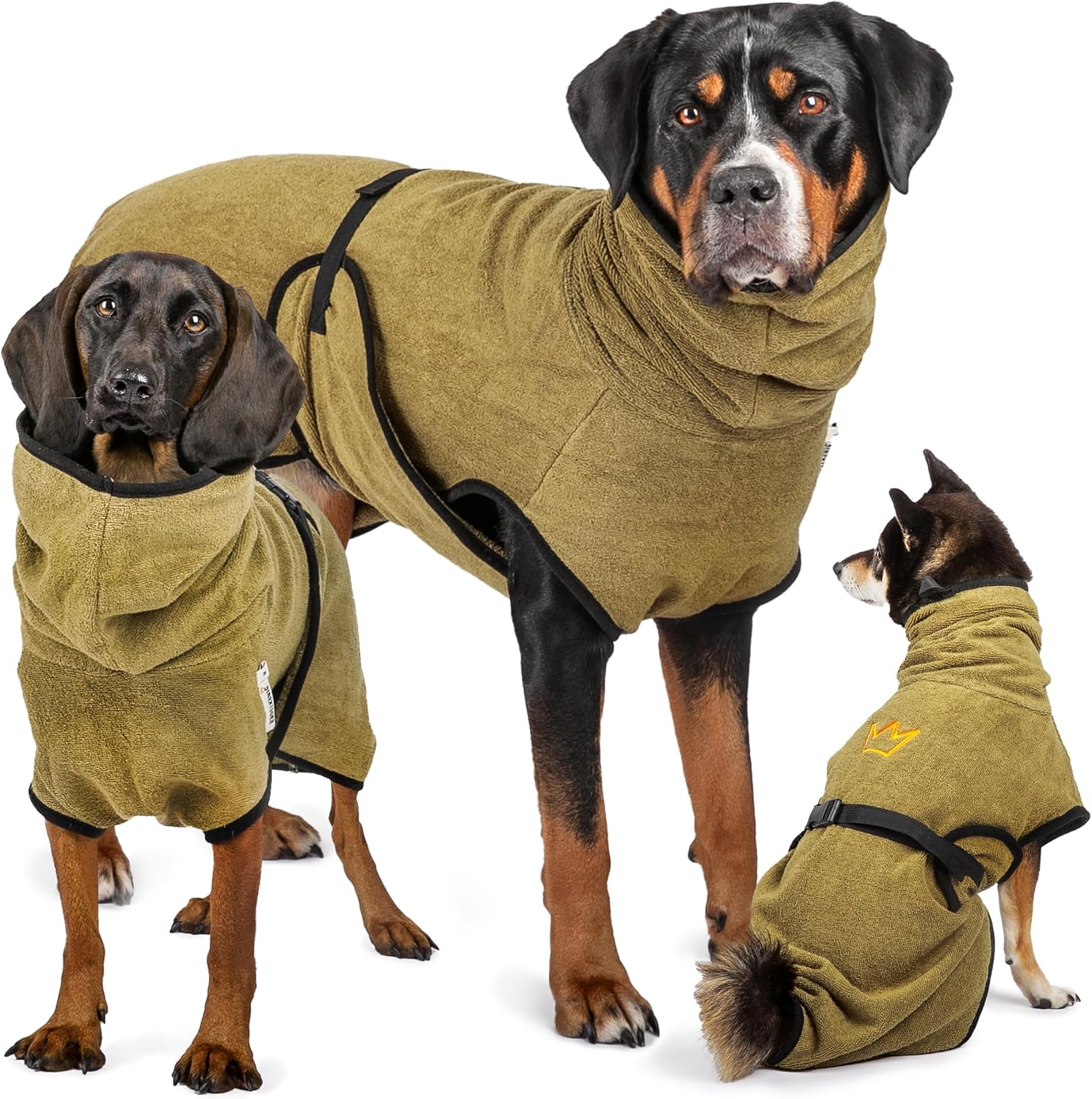 Detalle de Rudelkönig Hundebademantel XL aus 100 % Baumwolle