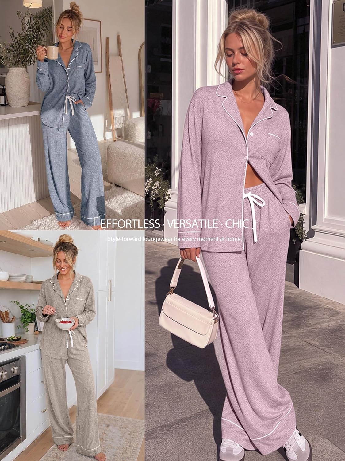 Thumbnail 5 de LILLUSORY Women's Long Sleeve Pajama Set — Drawstring Pants