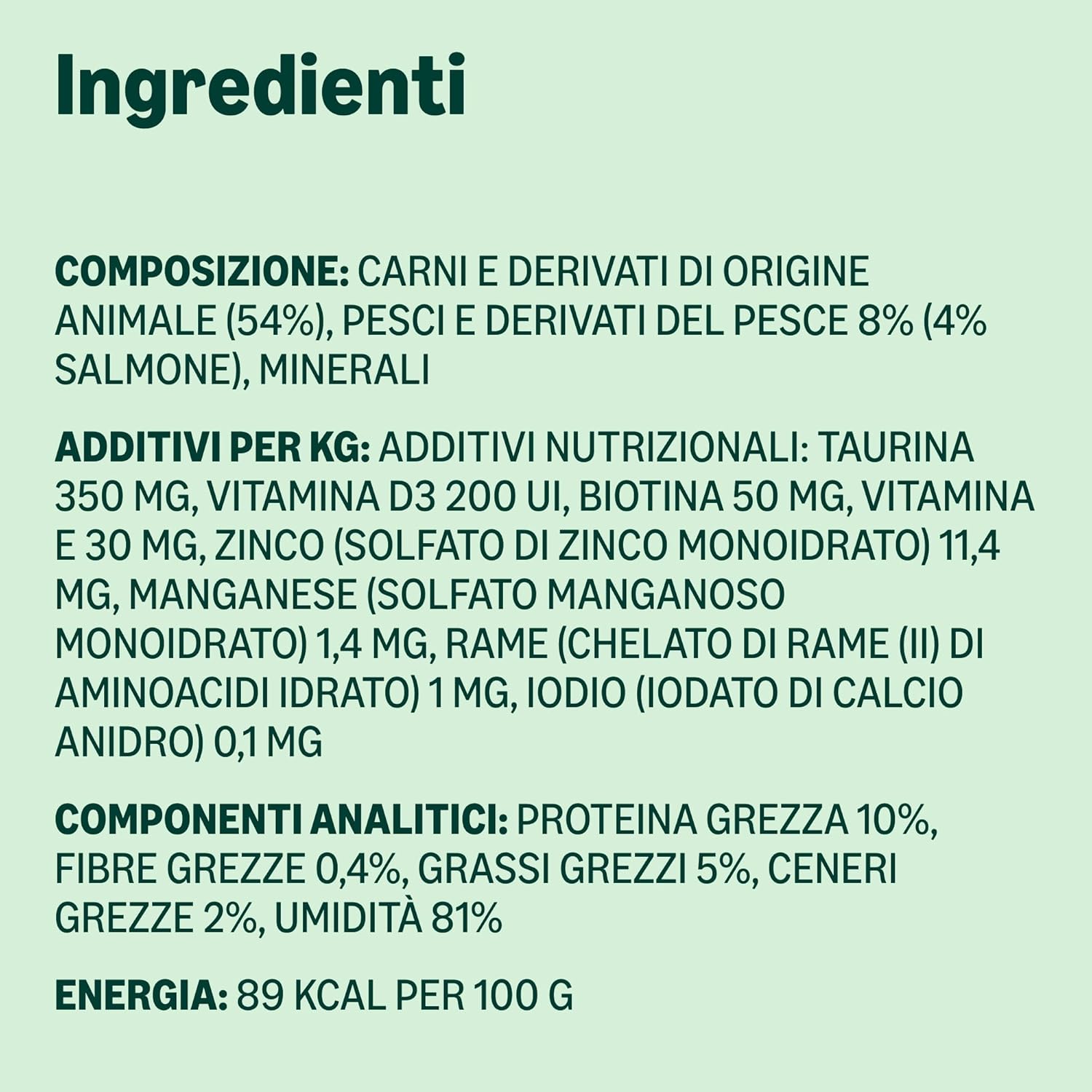 Thumbnail 5 de Cibo Umido per Gatti al Paté di Salmone 100 g – Confezione da 16