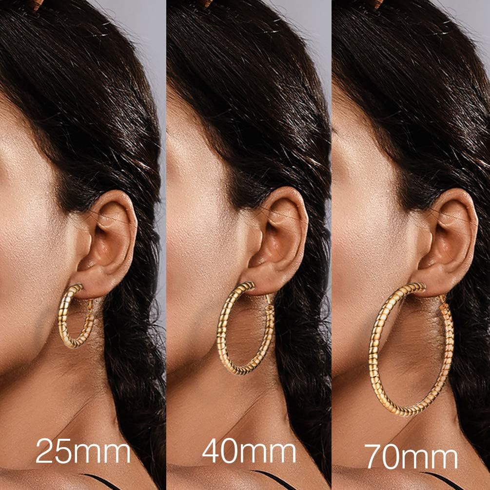 Thumbnail 1 de PROSTEEL orecchini a cerchio donna in acciaio 316L placcato oro 18K (Argento/Oro nero) con confezione regalo