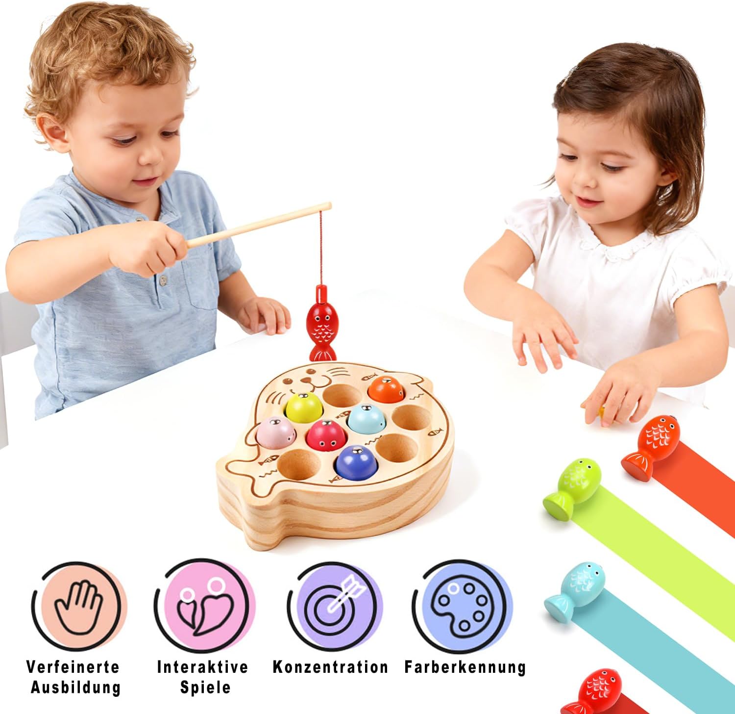 Detalle 2 de Montessori Holzspielzeug Magnet-Angel ab 3 Jahren