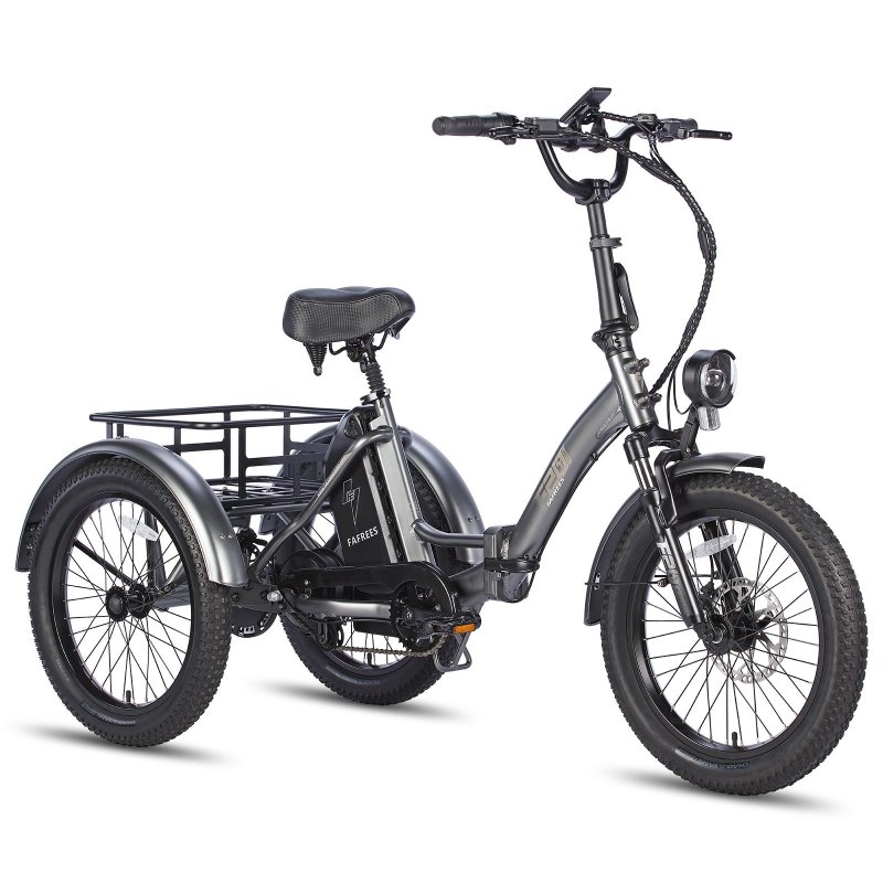 Detalle 2 de Fafrees F20 Mate: triciclo eléctrico 500 W, batería 48V/18.2Ah y autonomía de 110 km en gris