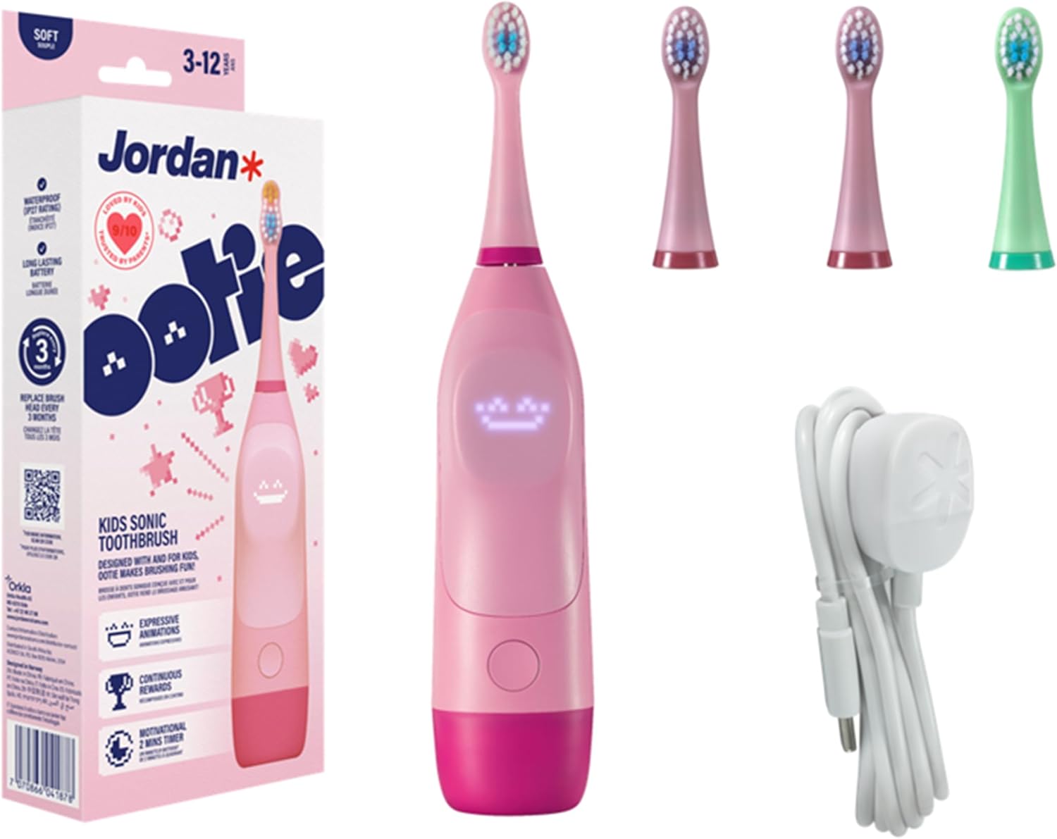 Detalle de Jordan | OOTIE Spazzolino da denti sonoro per bambini 3-12 anni (2 testine) con display interattivo