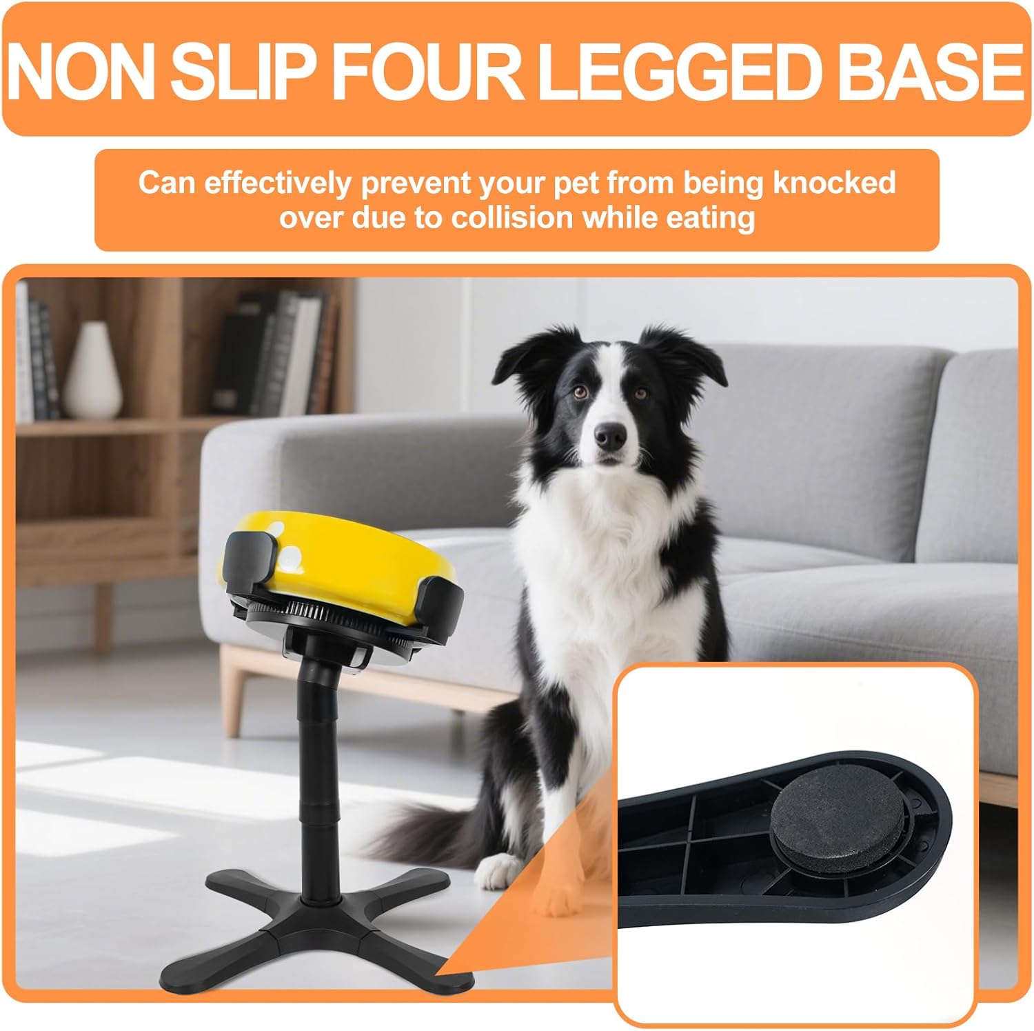 Detalle de PETVENTURE Höhenverstellbarer Hundenapfständer – verstellbar, rutschfest und ergonomisch