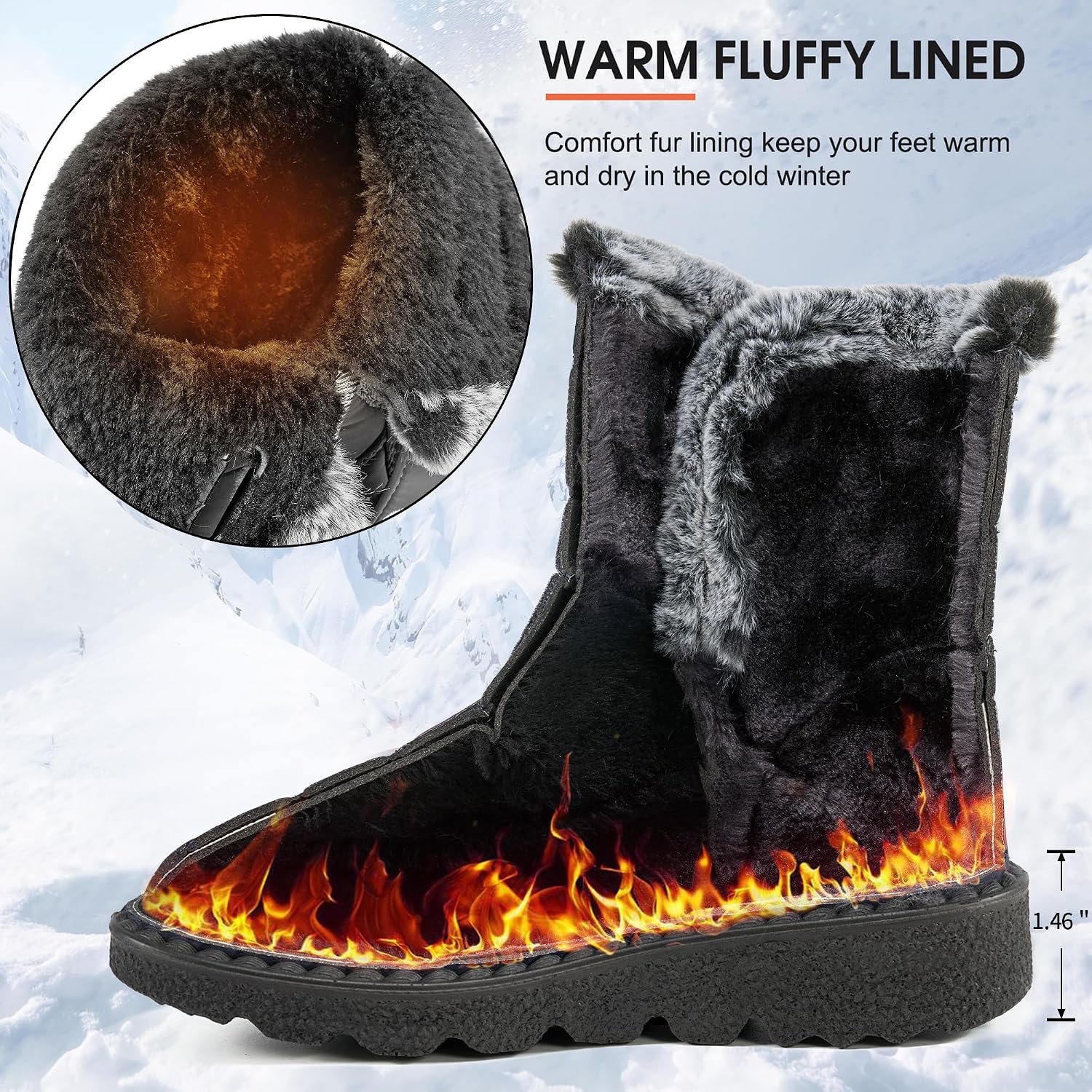 Detalle de Ablanczoom Women's Snow Boots in Oxford Cloth