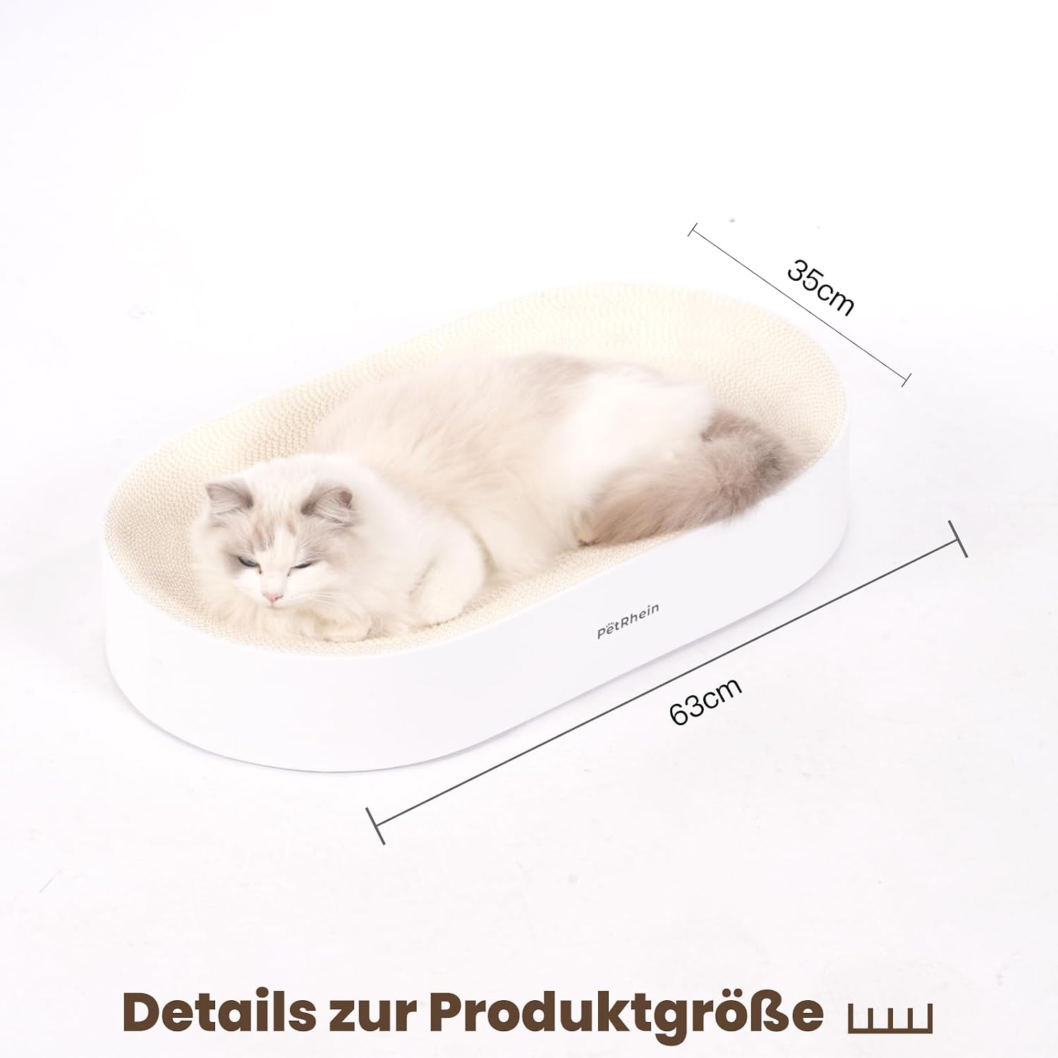 Thumbnail 6 de PetRhein Zen Paw Kratzbrett und Katzenbett 63x35 cm – Kratzpappe aus Wellpappe mit wasserfester Basis