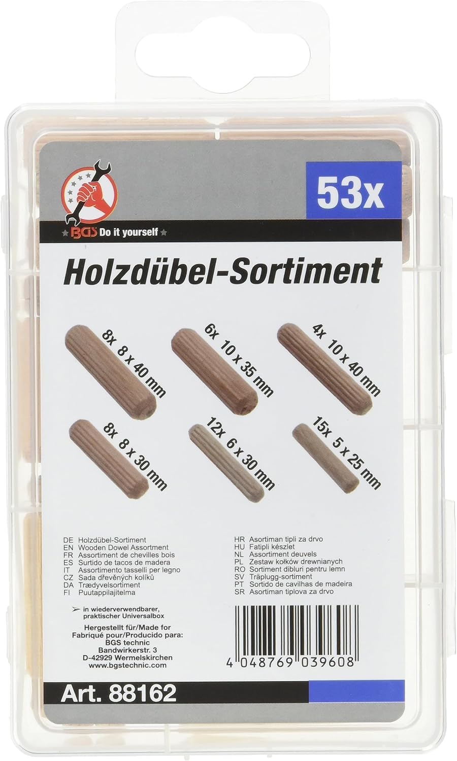 Detalle de BGS Diy 88162 tasselli per legno 53 pz