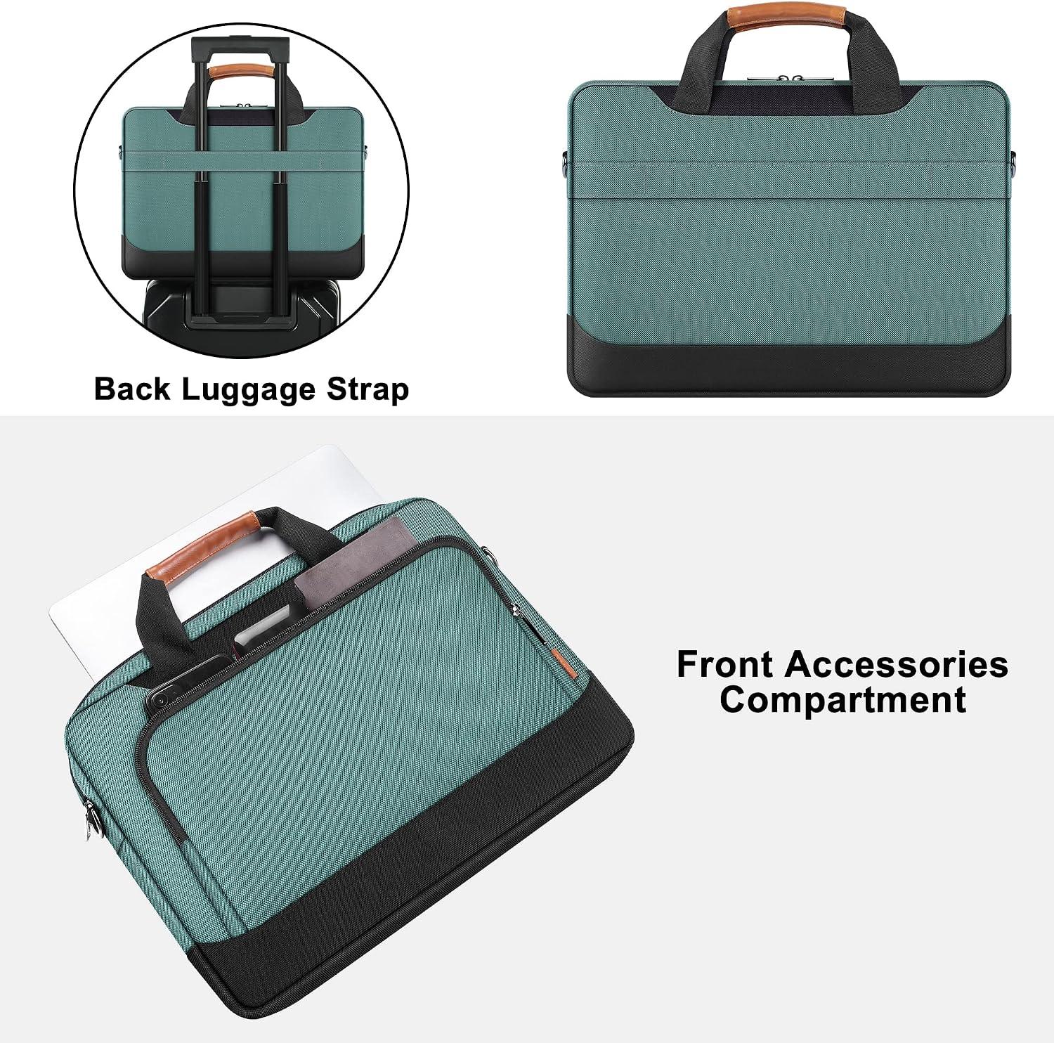 Detalle de DOMISO 15-15.6 Inch Laptop Shoulder Bag Sleeve Case with Strap – Green