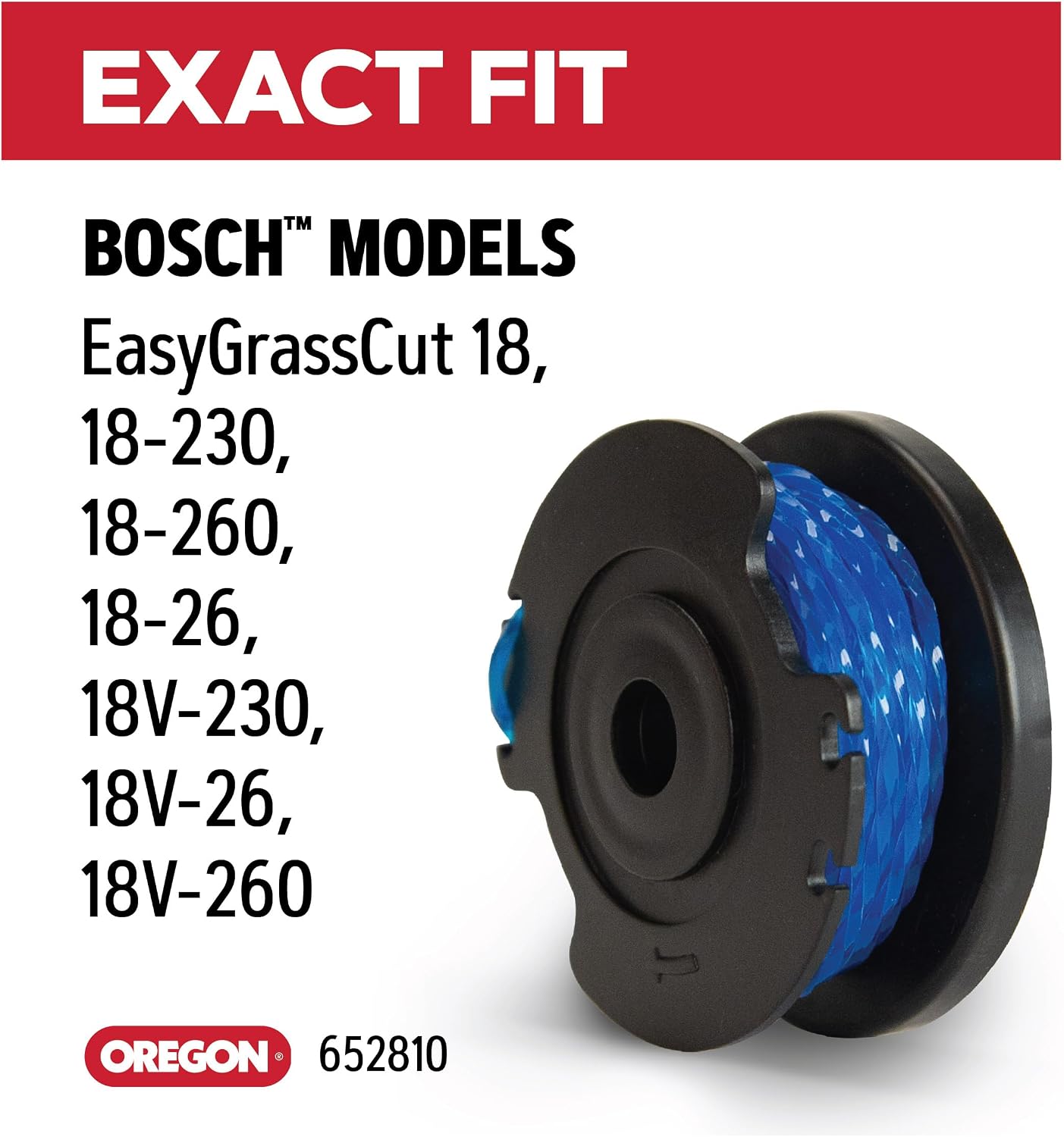 Detalle 2 de Oregon 3-Pack Replacement Bosch Strimmer Spool & Line for EasyGrassCut – 1.65mm Gatorline Square Twist