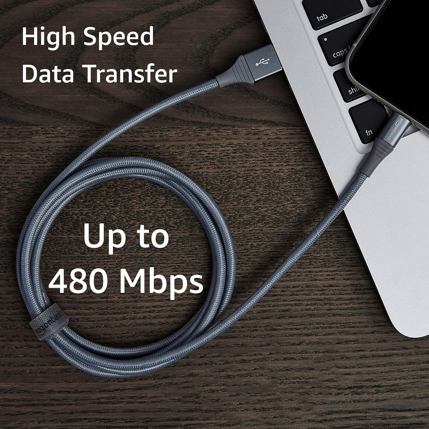 Thumbnail 6 de Amazon Basics - Cable Lightning a USB-A, 1.8 m, gris oscuro ⚡