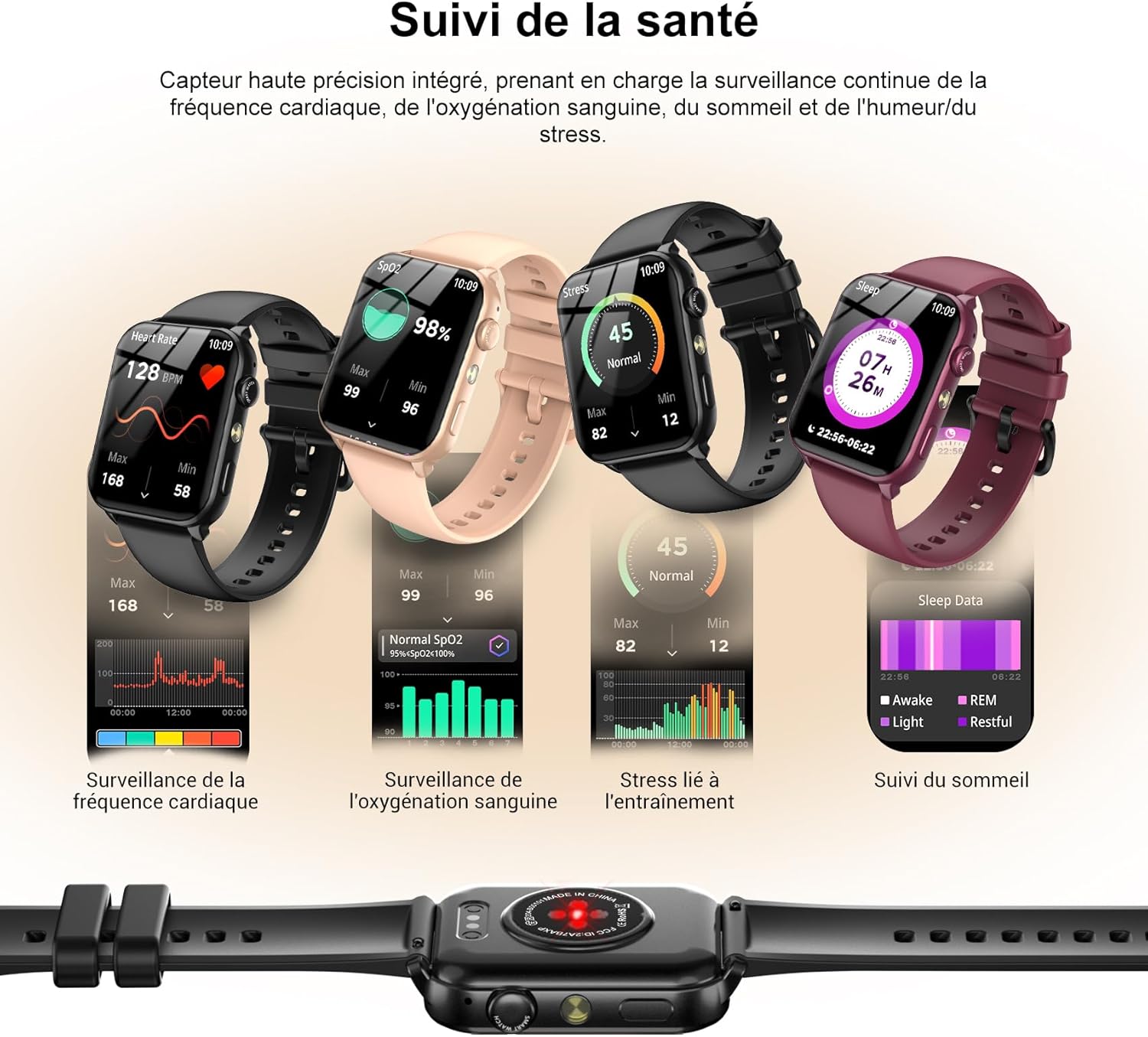 Thumbnail 3 de Yxtel Montre Connectée – Montre Sport Unisexe avec Appels Bluetooth, Suivi Santé et Étanchéité 1 ATM