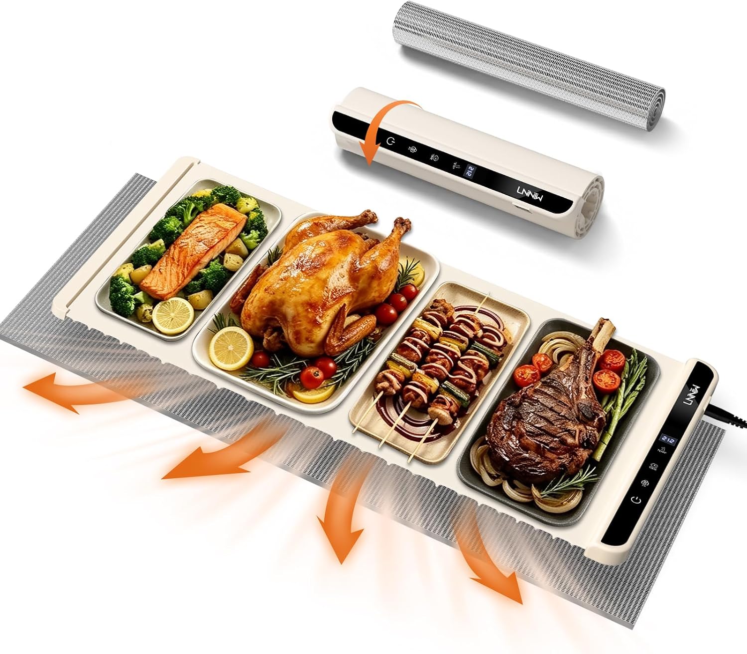 Detalle de LNNIW 36 x 15-Inch Food Warming Mat with 6 Heat Settings and Timer