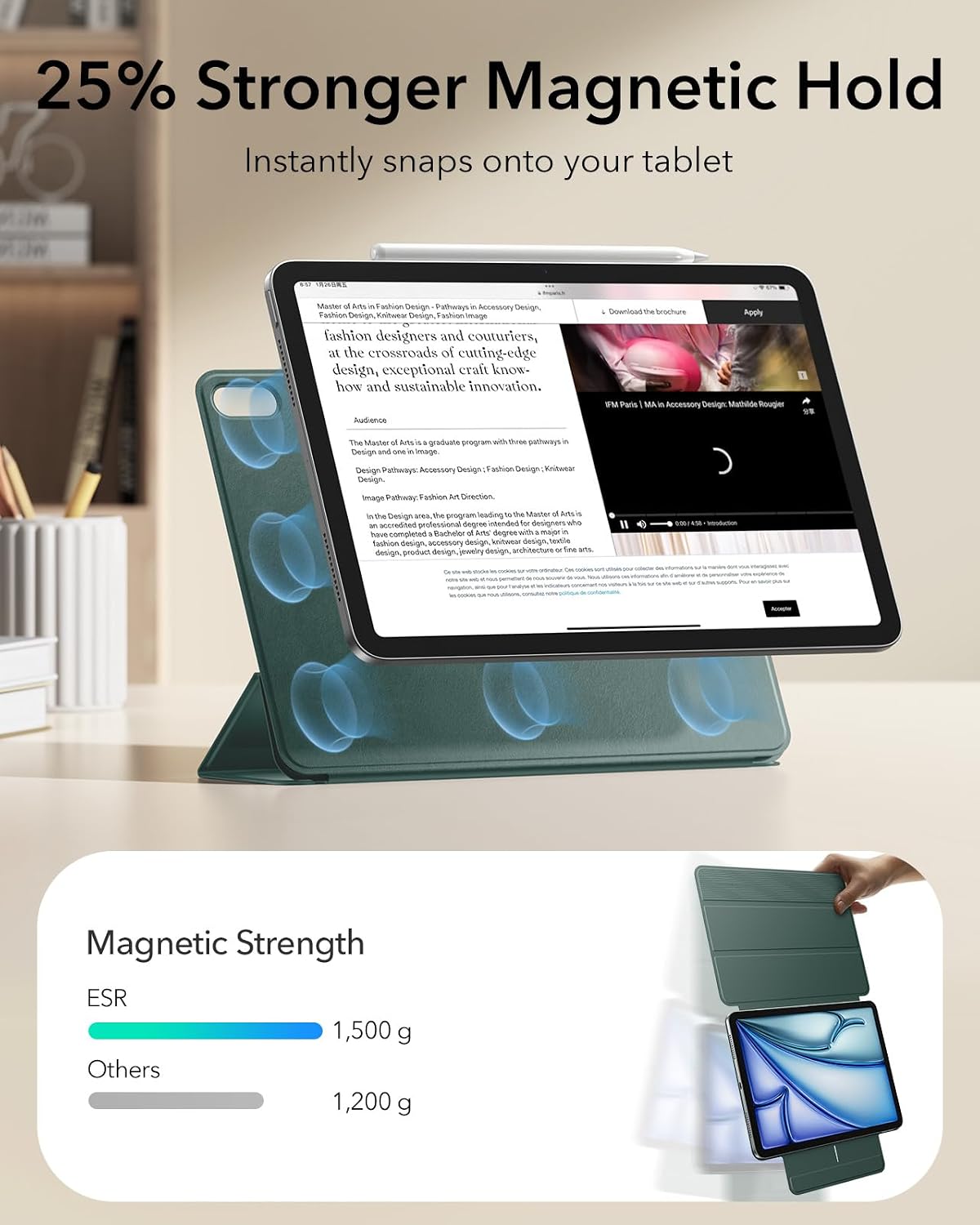 Detalle 2 de ESR iPad Air 11 Zoll Hülle mit starker Magnete