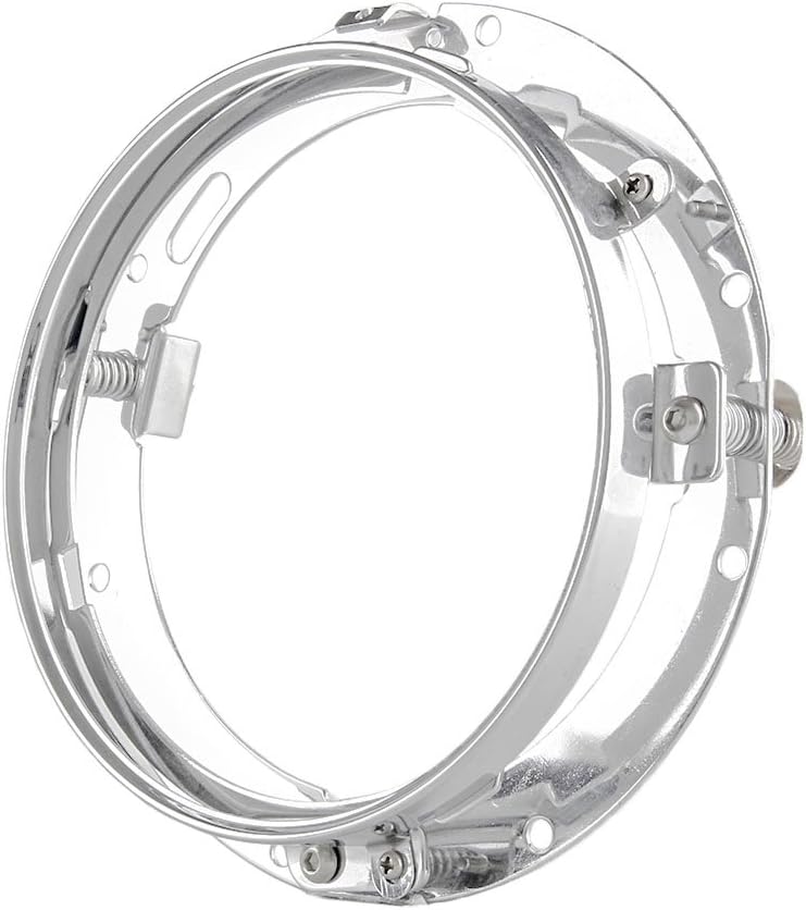 Detalle de SKUNTUGUANG 7-inch round LED projector headlight trim ring mounting bracket (chrome)