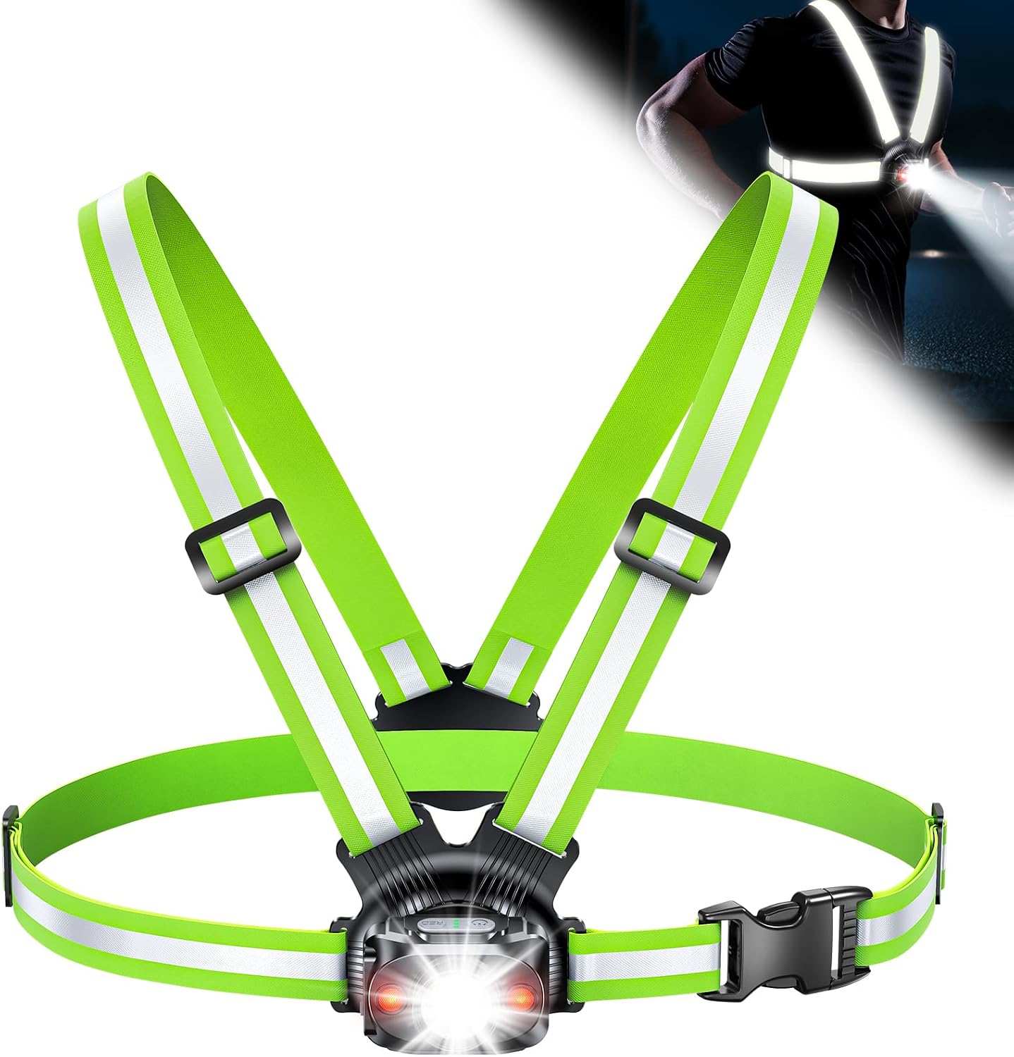 Detalle de ISEYOU SJB87 hardlooplamp, 500 lumen, 6 standen en USB-C