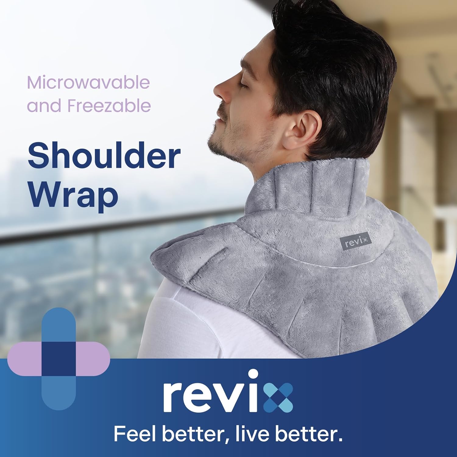 Thumbnail 6 de REVIX REX006 Microwaveable Heating Pad, Plush Moist-Heat Wrap, Gray