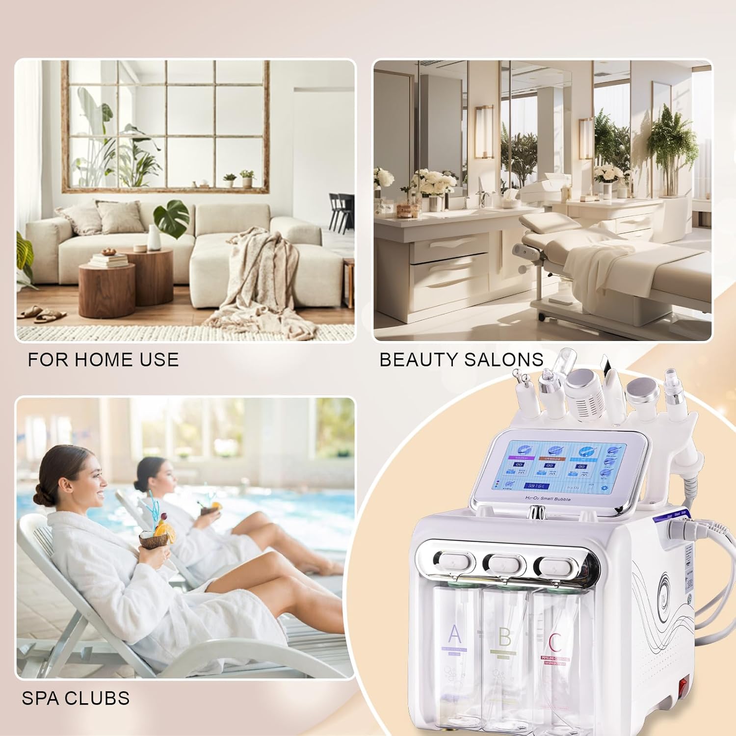 Detalle de 7 in 1 Hydrogen Oxygen Facial Beauty Machine – Pro-Home Microdermabrasion and Skin Care