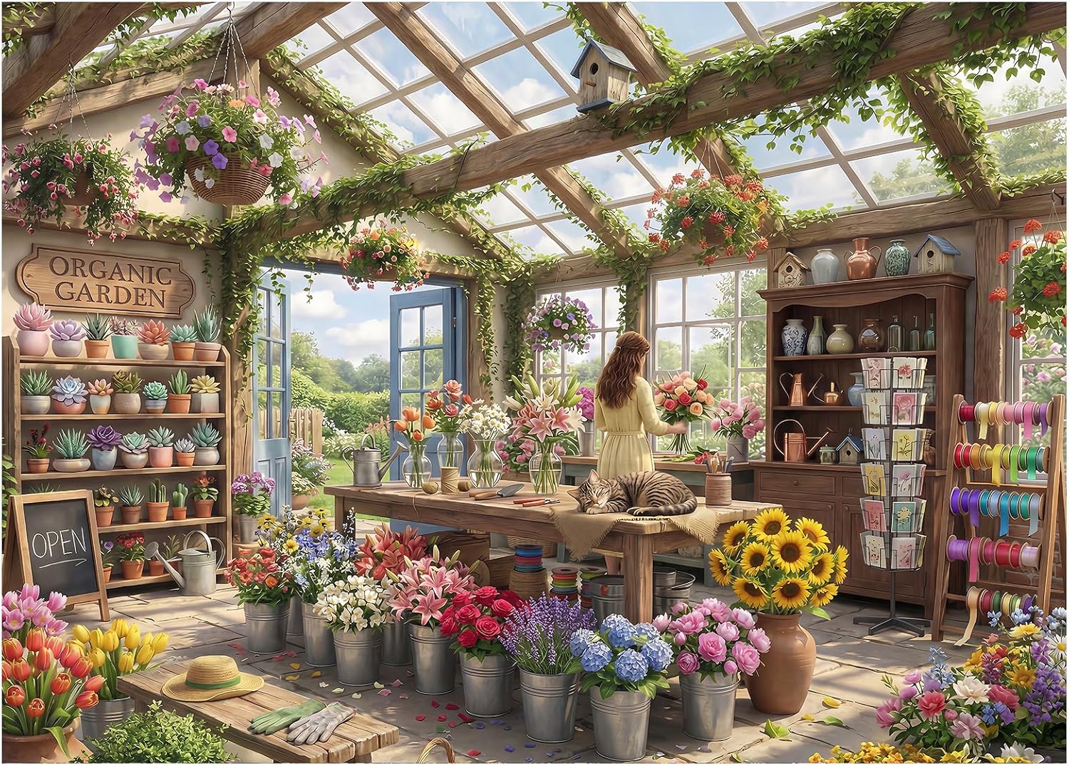 Detalle de Cozy Flower Shop Puzzles for Adults 1000 Pieces