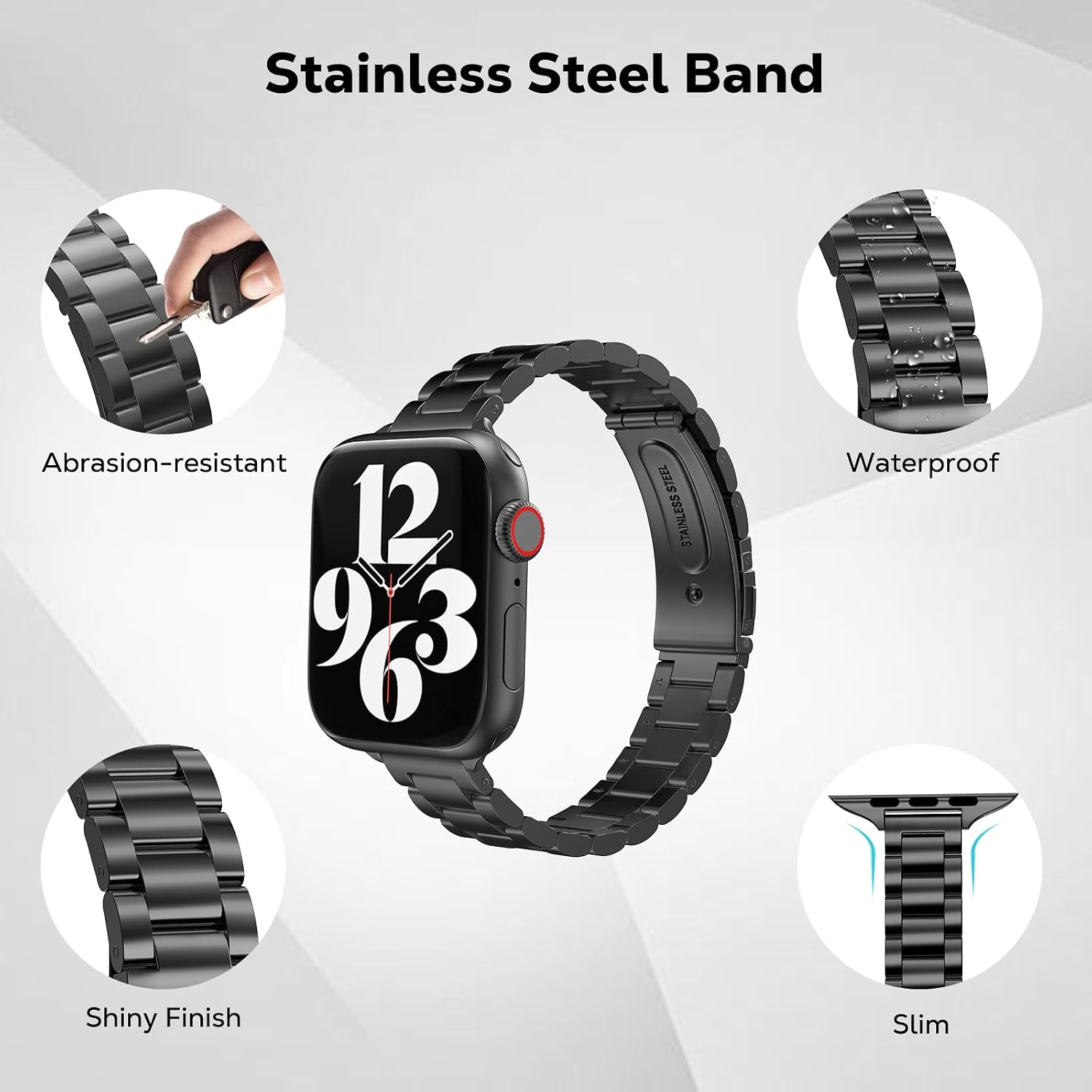 Thumbnail 2 de MoKo cinturino acciaio per Apple Watch 14,3 mm
