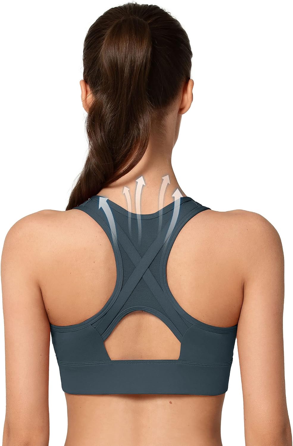 Thumbnail 1 de Yvette High Impact Zip-Front Mesh Racerback Sports Bra (High Support) for Women