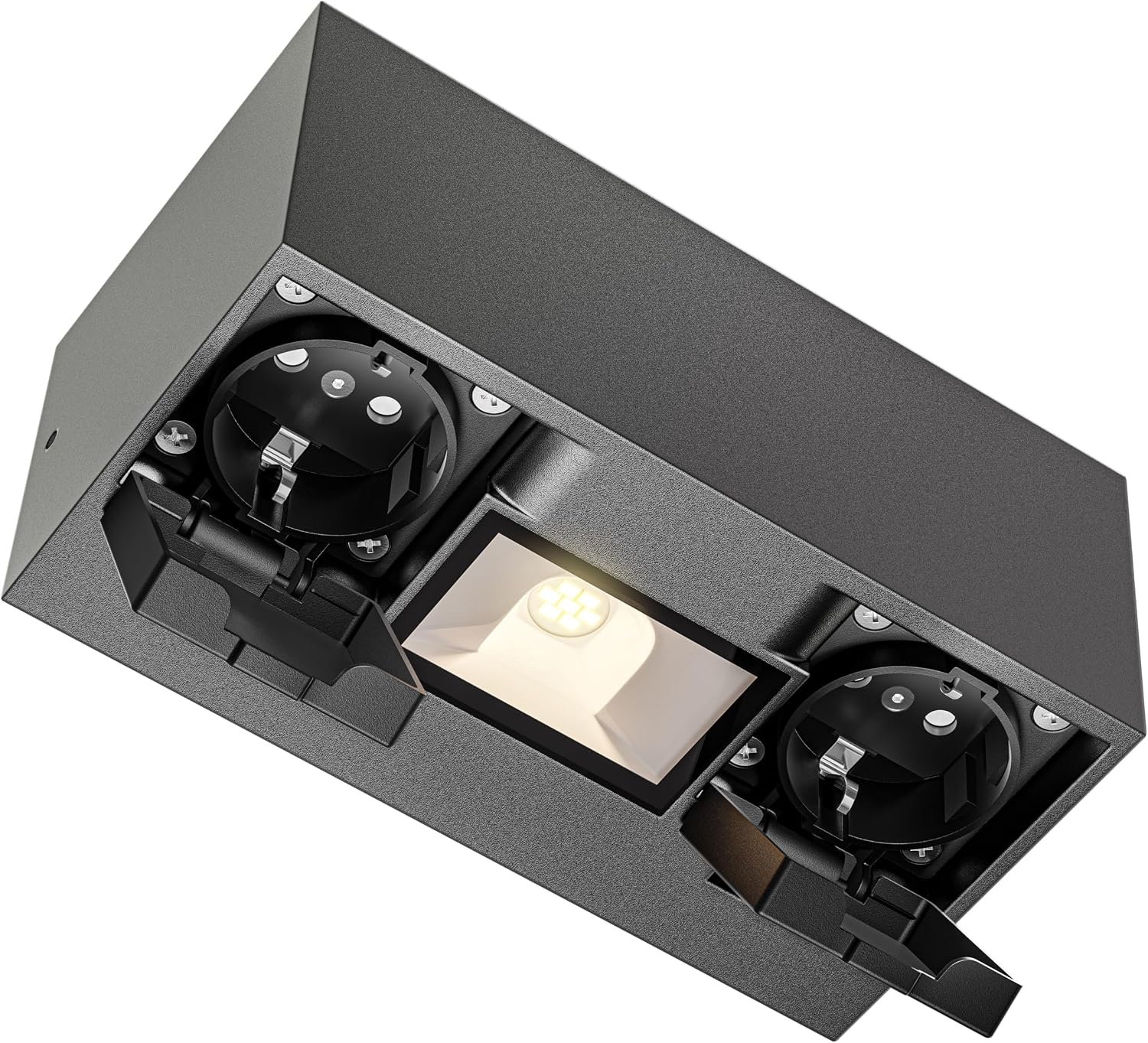 Detalle 2 de ledscom.de Presa a muro WAST per esterni IP44 con downlight LED 430 lm (antracite, bianco caldo) incluse