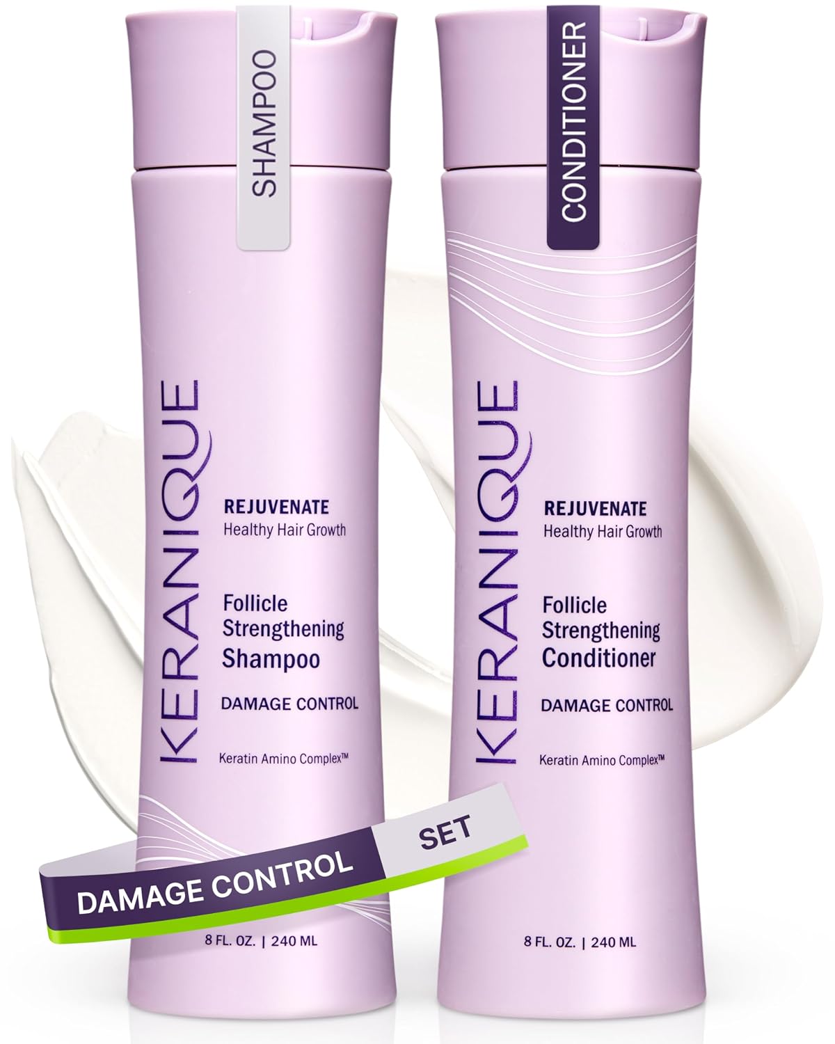 Detalle de Keranique KQ-2023 Damage Control Shampoo & Conditioner with Keratin