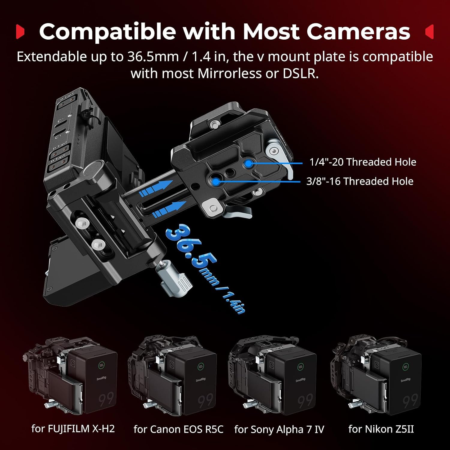 Thumbnail 4 de SMALLRIG V Mount Akkuplatte Kit 80 mm