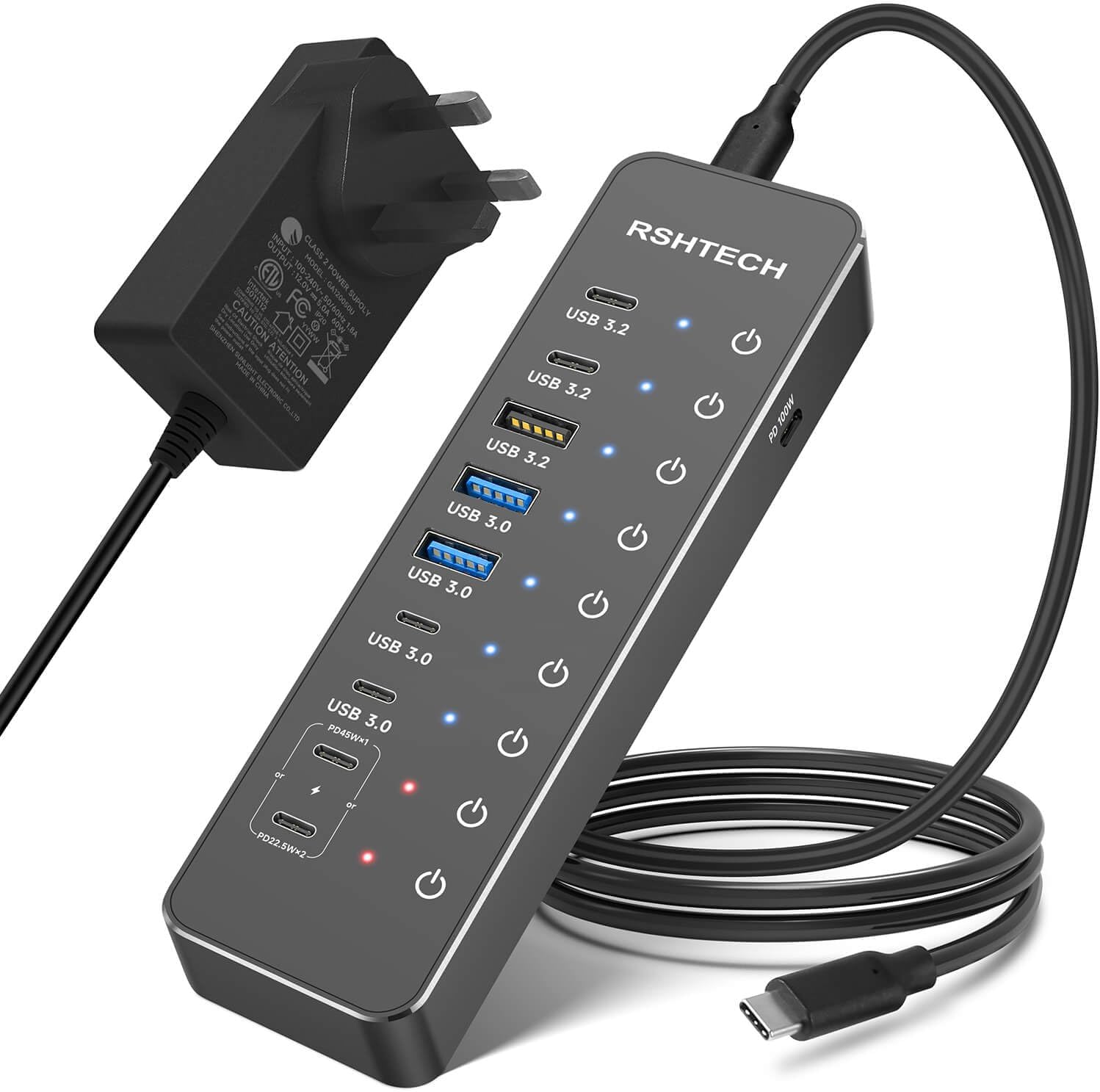 Thumbnail 6 de RSHTECH RSH-ST07C 7‑port USB hub with 10Gbps ports