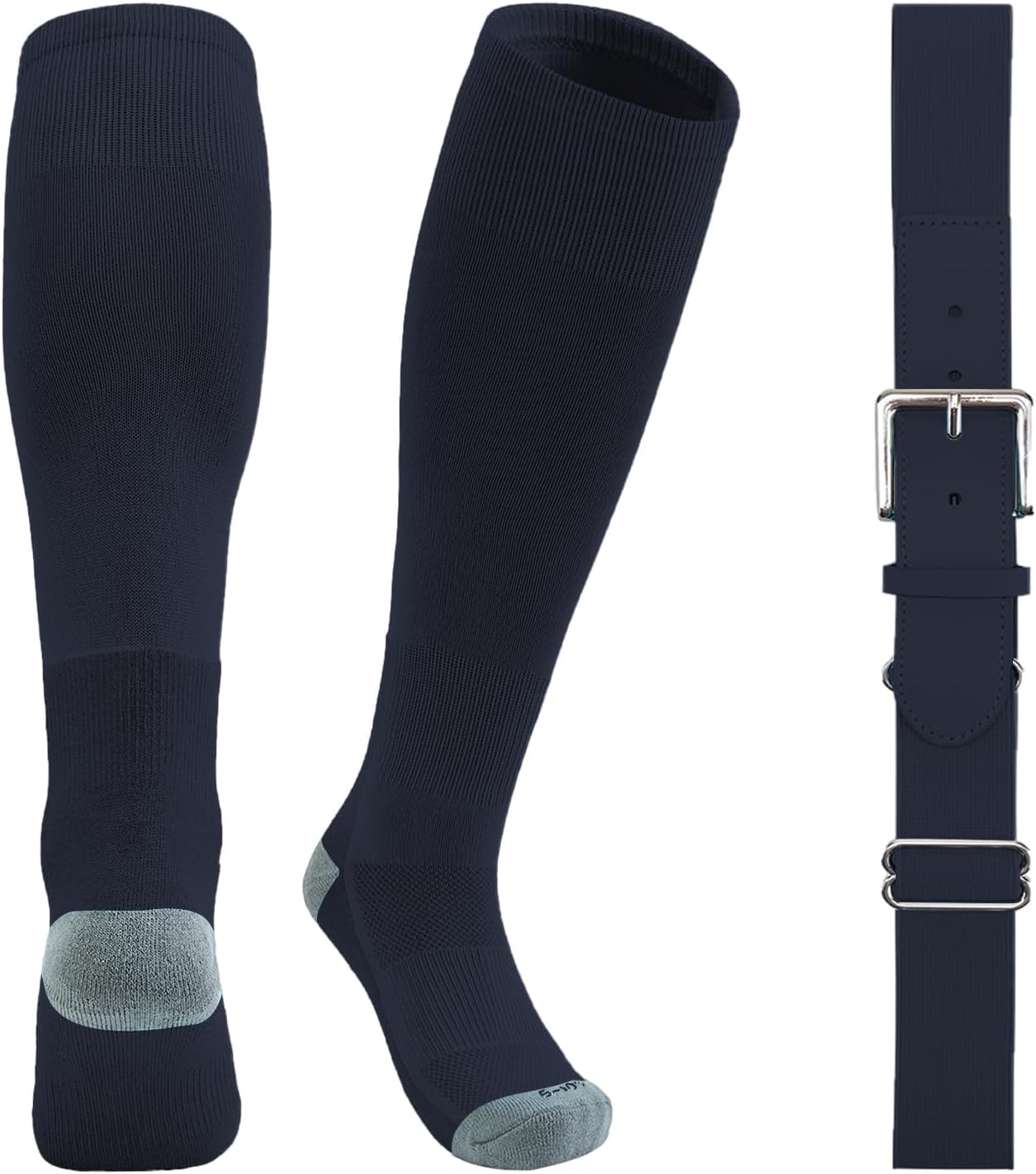 Detalle de QBK Youth Baseball Socks & Belt Combo Set (Kids 2–16) for Baseball, Softball, and T-Ball