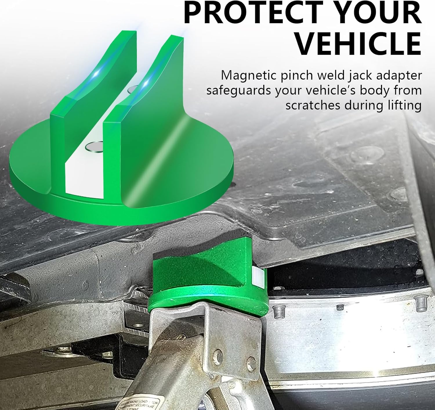 Thumbnail 4 de Chelhead Green Magnetic Frame Rail Floor Jack Pad – universal magnetic jack pad for pinch welds
