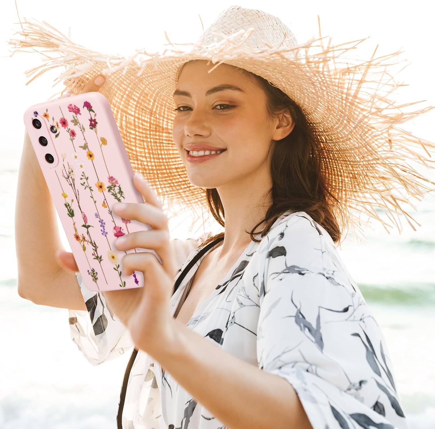 Thumbnail 5 de ZTOFERA compatible case for Samsung Galaxy A15 (4G/5G) – pink floral climbing flowers silicone bumper