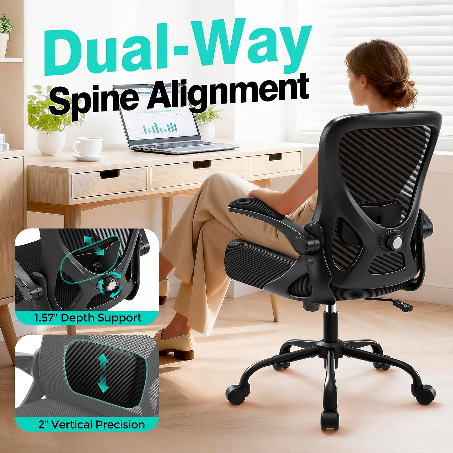Detalle de AreShark Office Chair Ergonomic Mesh 300 lb capacity