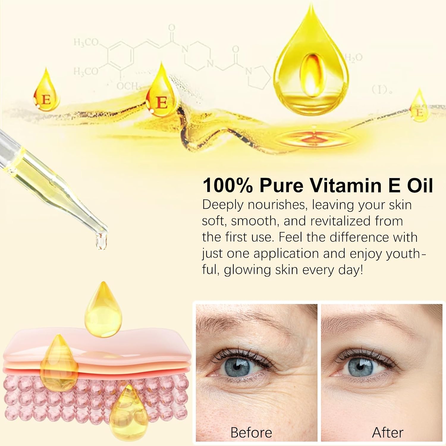 Thumbnail 6 de Olio di Vitamina E pura pressato a freddo per pelle, cicatrici e cuticole, capelli e viso