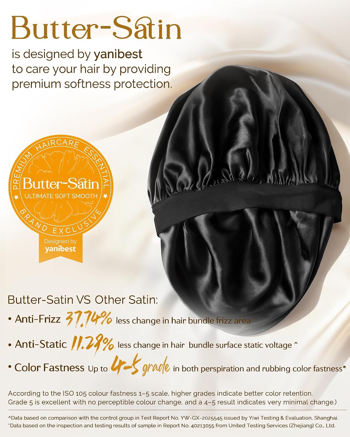 Detalle de YANIBEST Small Satin Bonnet for Men, Double-Layer Night Cap with Stretchy Band