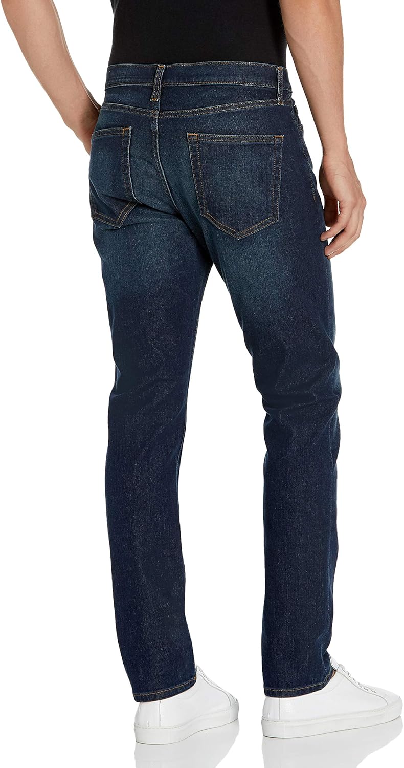 Thumbnail 1 de Amazon Essentials Jeans Slim Fit Elasticizzati Uomo – Blu Scuro Vintage (34W/32L), Taglio Dritto