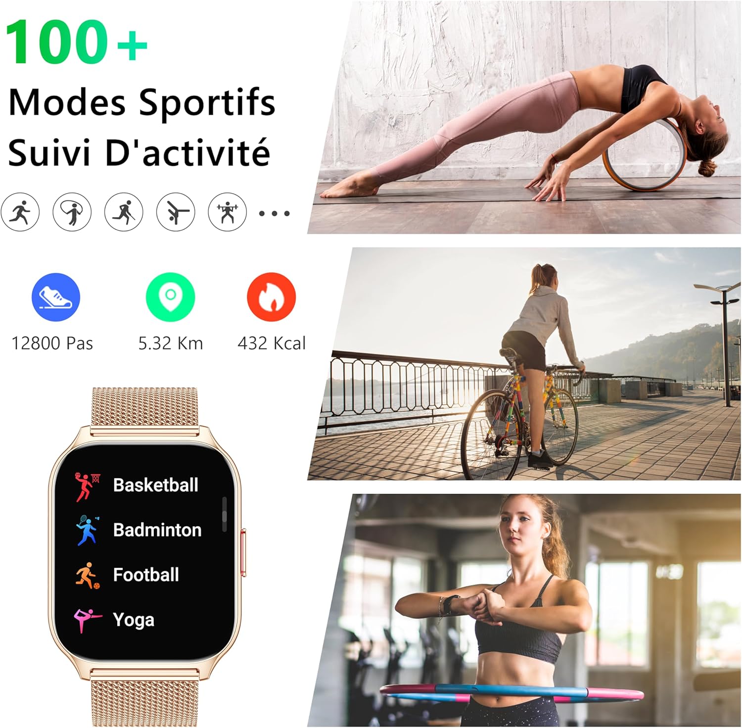 Thumbnail 5 de ZOSKVEE Montre Connectée P95: Écran 2,0'', Suivi Santé et 100+ Modes Sportifs