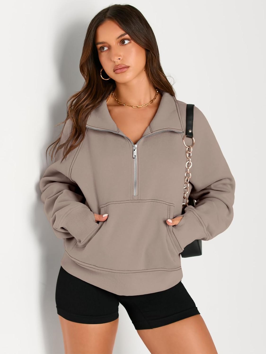 Thumbnail 2 de AUTOMET Women's Half Zip Cropped Fleece Hoodie (Fall 2026)