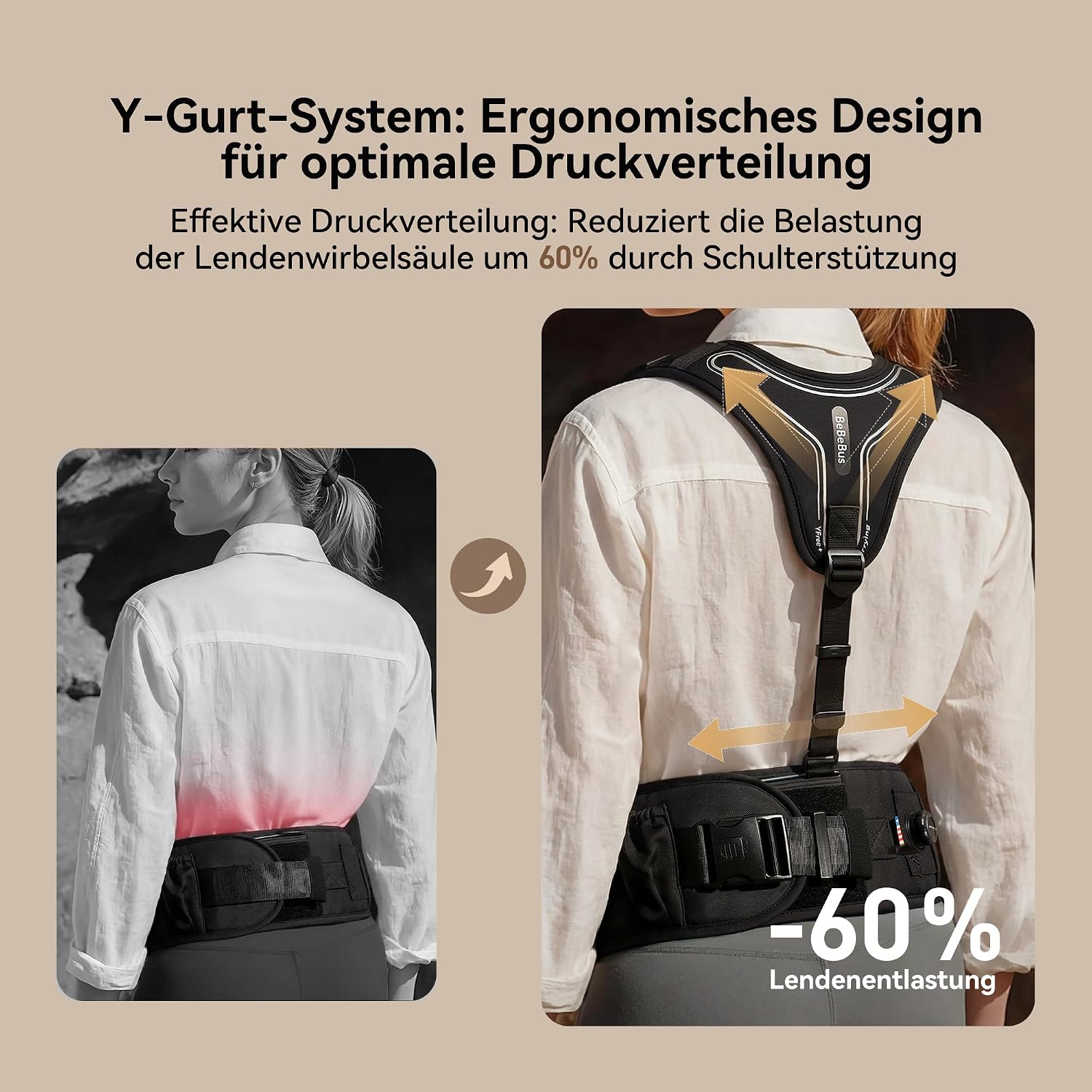 Thumbnail 1 de Bebebus Babytrage mit Hüftsitz und Hüfttrage – Stufenloser Drehmechanismus, Y-Trägersystem, Taschen & bis 20 kg