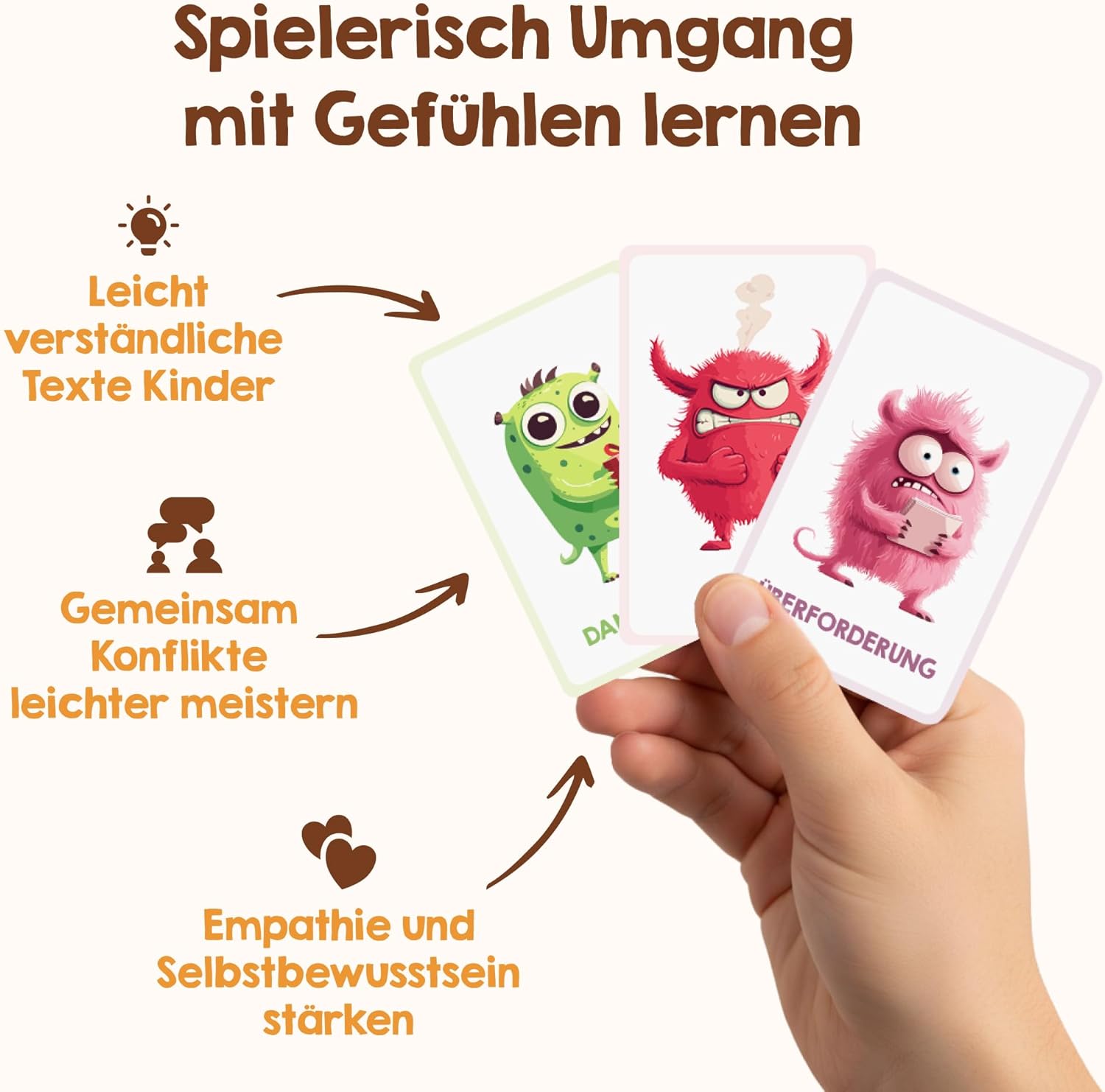 Detalle 2 de Edubini Gefühlskarten für Kinder – 30 Emotionskarten mit Erklärtexten