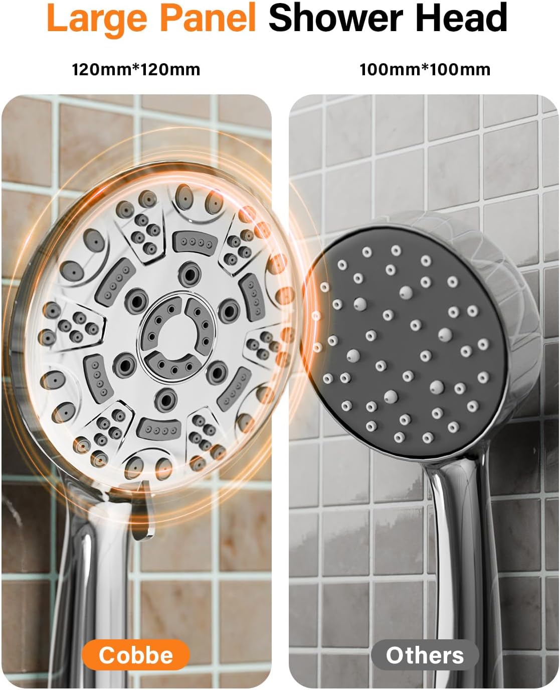 Detalle de Cobbe shower head set with 8 modes