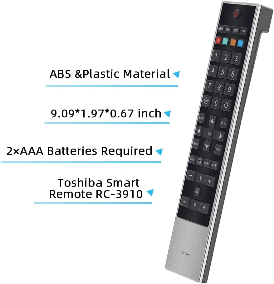 Thumbnail 5 de UNOCAR RC-3910 Smart Remote Replacement for Toshiba Freeview Smart TVs (IR, no programming required)