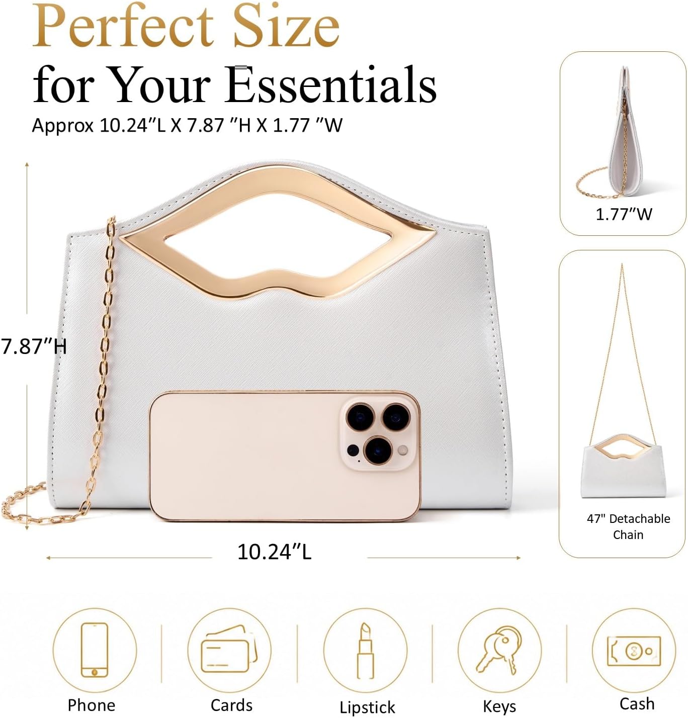 Detalle de DETARA Evening Clutch in Patent Leather