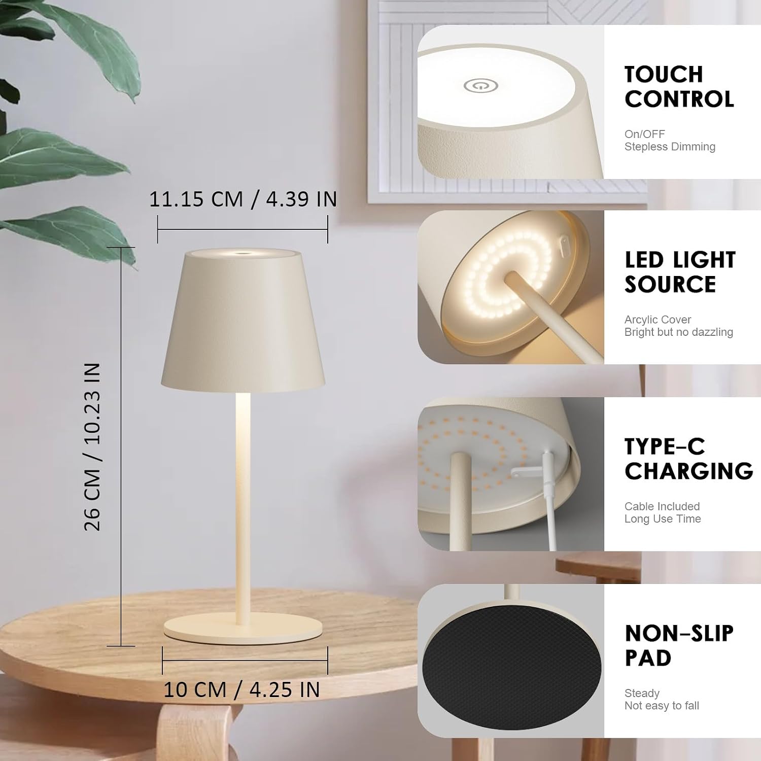 Thumbnail 2 de lundwa Dimmbare LED Tischleuchte 26 cm