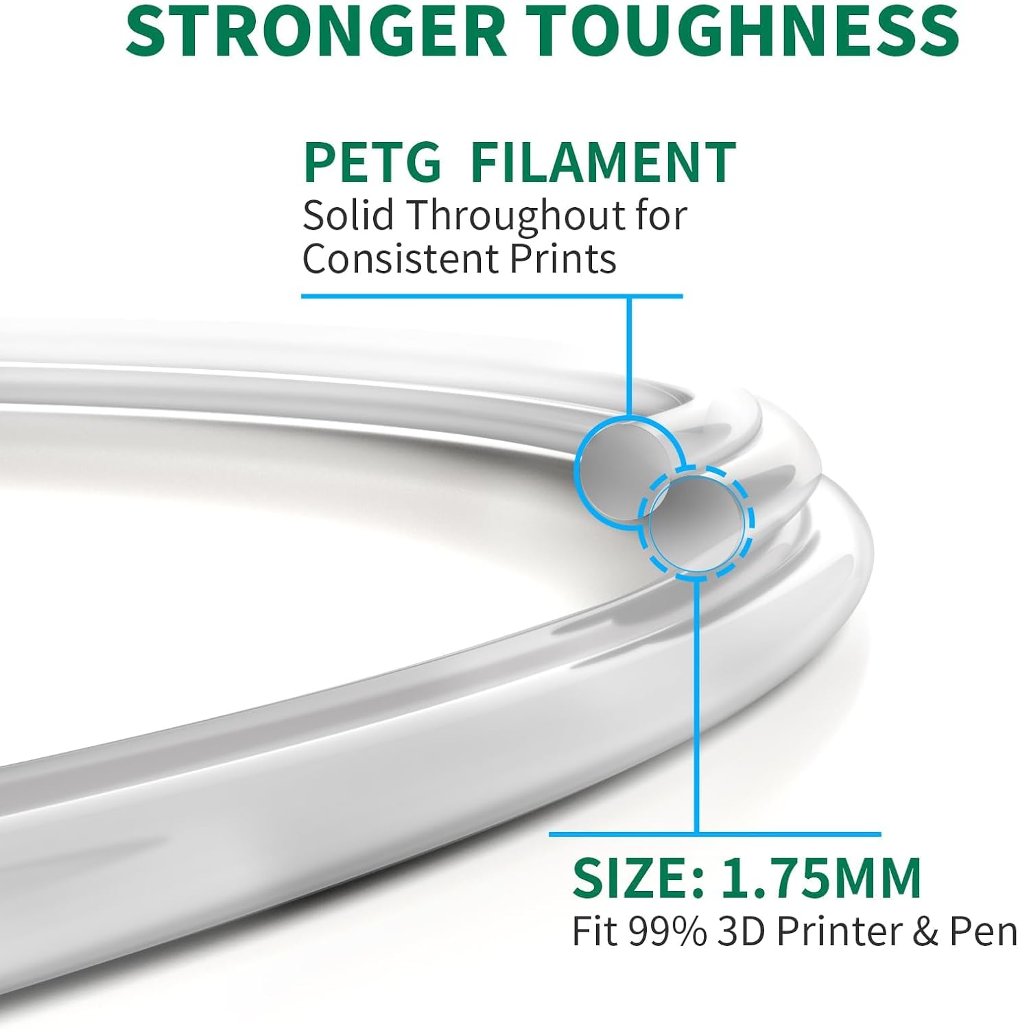Thumbnail 2 de Geeetech PETG Filament 1,75 mm 1 kg Spule Transparent