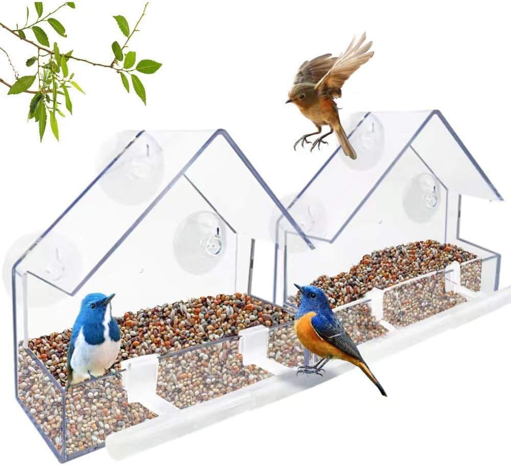Detalle de WLLKOO Window Bird Feeder 2 pack 5.9in 🐦