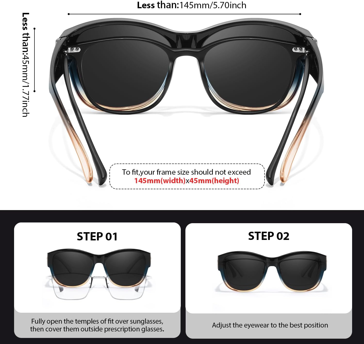 Thumbnail 3 de SIPHEW Polarised Fit Over Sunglasses for Women – Over Glasses, UV400 Protection, Oversized Wrap