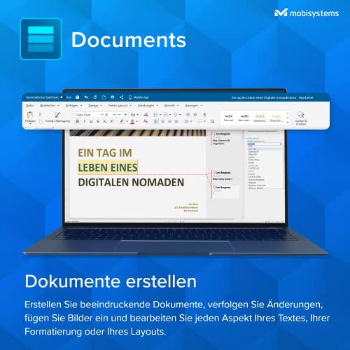 Detalle de OfficeSuite Home & Business – Lebenslange Lizenz für 1 Windows-PC | Documents, Sheets, Slides, PDF, Mail & Calendar von MobiSystems