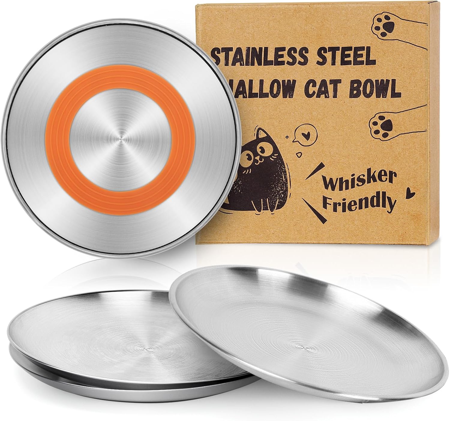 Thumbnail 6 de Supet Cat Food Bowls (6.7 inch) – Stainless Steel Non-Slip Dishes with Silicone Bases, Blue 4 Pack