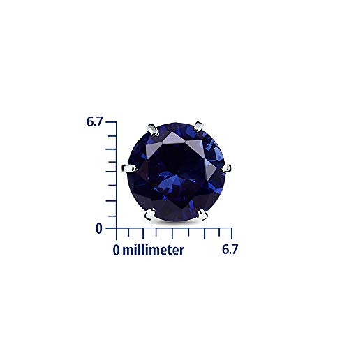 Detalle de MIORE 9ct 375 White Gold Sapphire Stud Earrings, 6.5mm, 6-Prong