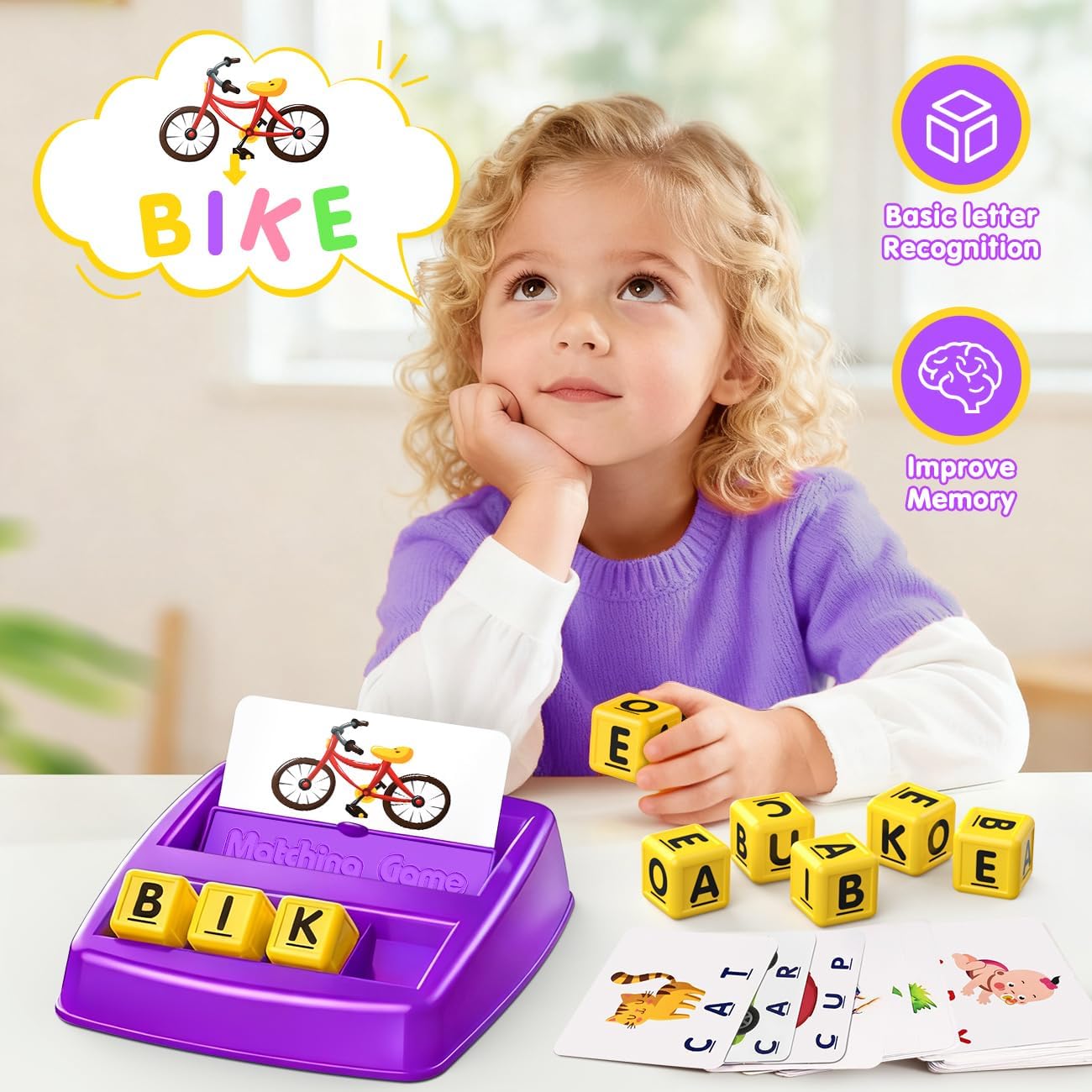 Detalle 1 de HahaGift Match Spelling Letter Learning Game 30 cards